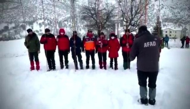 Tunceli'de çığda arama kurtarma tatbikatı