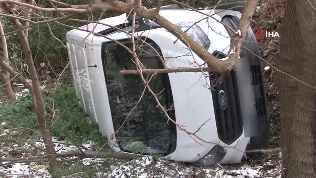 Yol Yardım Aracı yardıma giderken evin bahçesine uçtu