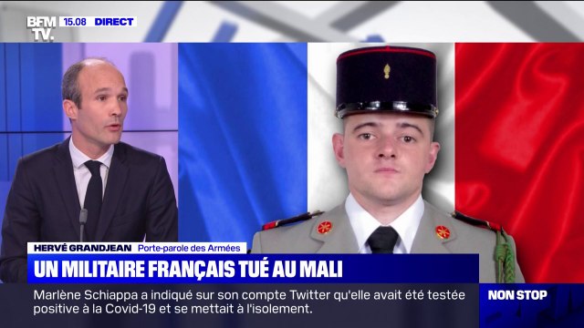 Hervé Grandjean, porte-parole des Armées: Des tirs de mortiers ont très grièvement blessé le brigadier Alexandre Martin