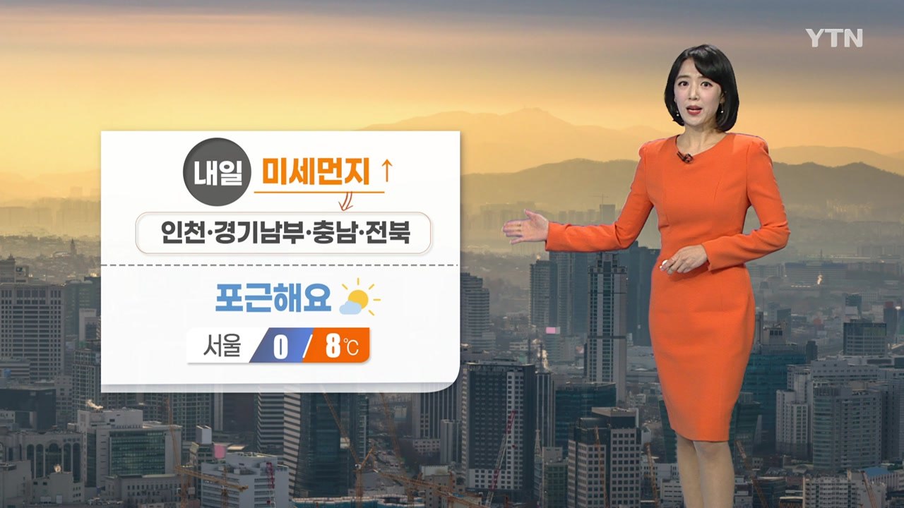 [날씨] 내일도 큰 추위 없이 포근...서쪽 미세먼지 / YTN