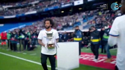 Marcelo le ofrece la Supercopa de España al Santiago Bernabéu