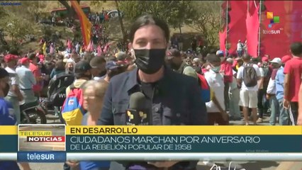 Ciudadanos marchan por aniversario de la rebelión popular de 1958