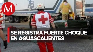 Accidente deja dos heridos de gravedad tras choque en Aguascalientes