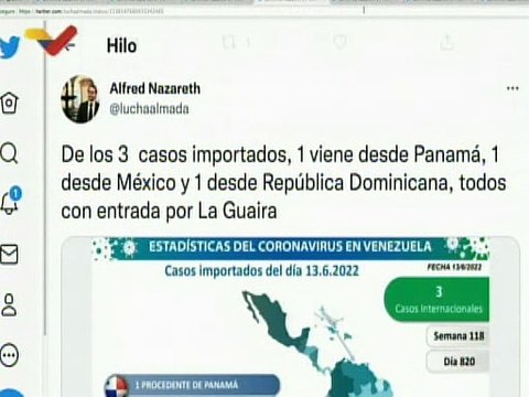 COVID-19 | Venezuela registró 27 casos comunitarios, 3 importados y 517.479 pacientes recuperados