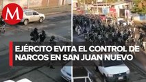 Militares realizan operativo en San Juan Nuevo, Michoacán, para restablecer el orden