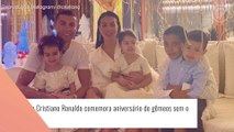 Filhos de Cristiano Ronaldo arrumam jeito inusitado de ter a 'presença' do jogador em aniversário. Veja fotos!