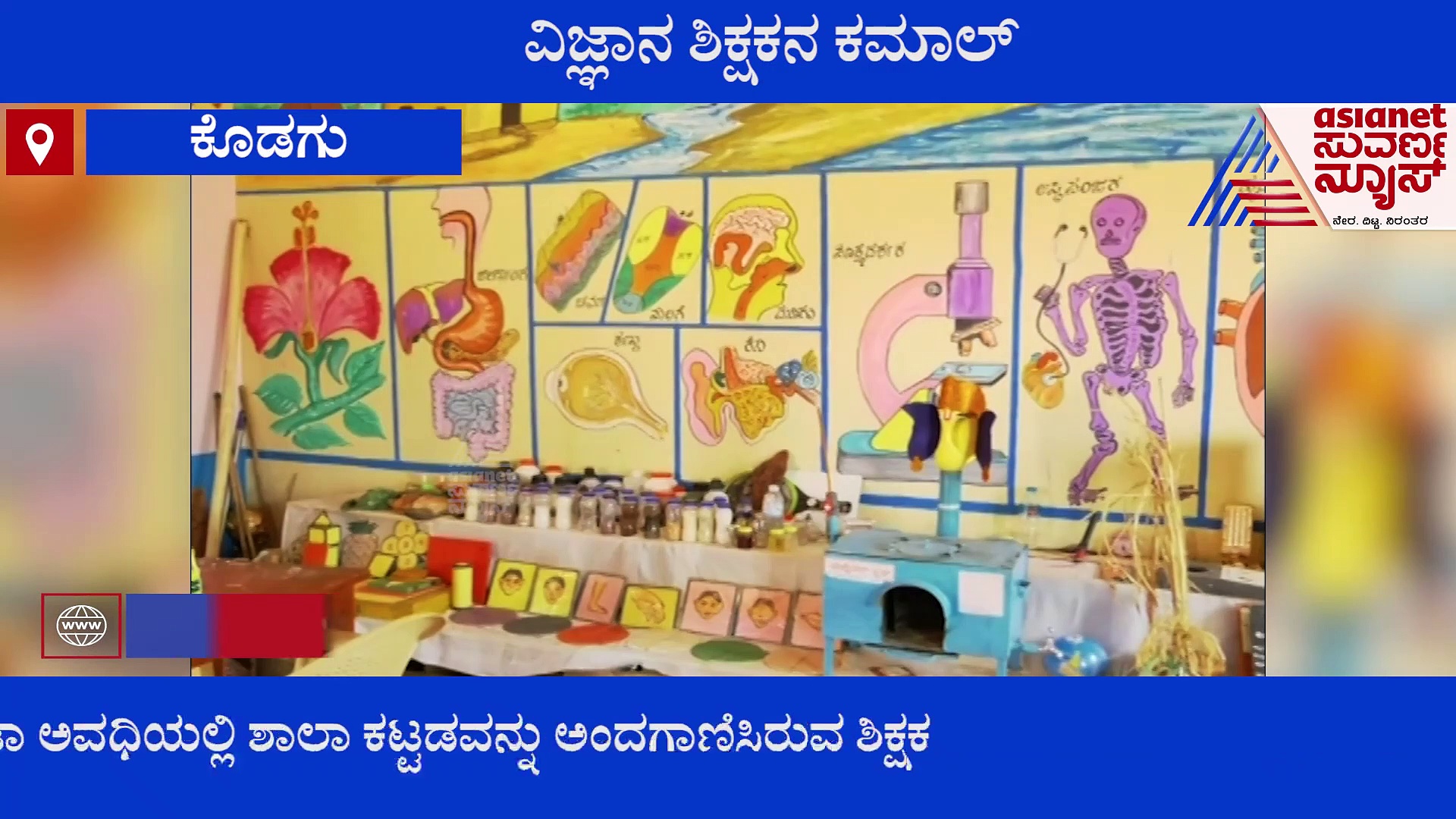 ಶಾಲೆಗೆ ಹೊಸ ಟಚ್, ಕೊಠಡಿಯಾಯ್ತು ಸೈನ್ಸ್ ರೂಂ, ಮಲ್ಟಿ ಟ್ಯಾಲೆಂಟೆಡ್ ವಿಜ್ಞಾನ ಶಿಕ್ಷಕನ ಕಮಾಲ್!