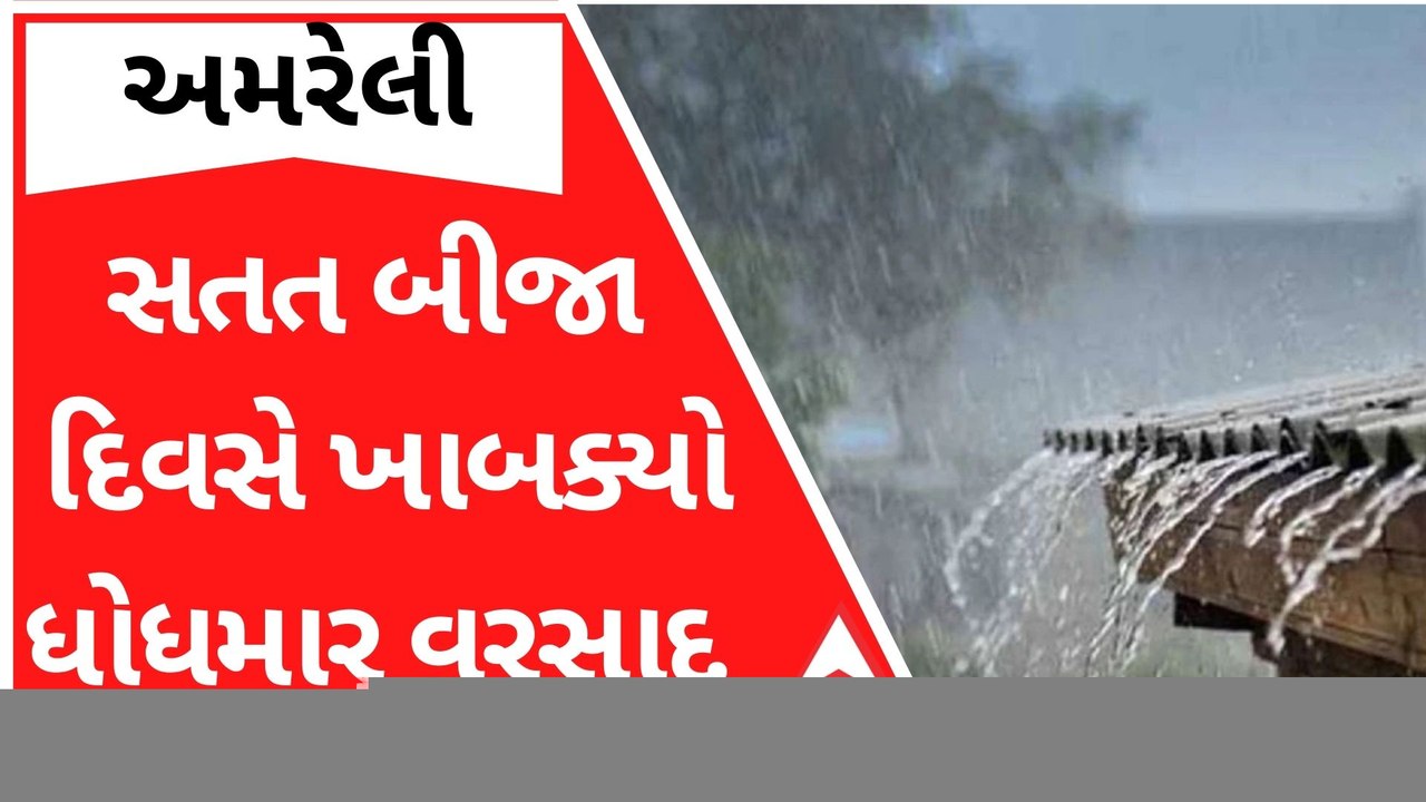 Amreli: સતત બીજા દિવસે વરસ્યો ધોધમાર વરસાદ, જુઓ...