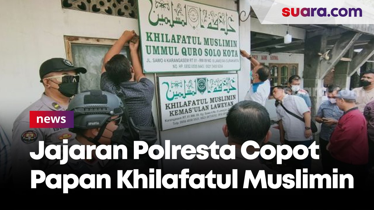 Dipimpin Kapolresta, Jajaran Polresta Solo Datangi Kantor Khilafatul Muslimin hingga Copot Papan Nama