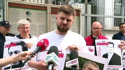 В Варшаве прошёл пикет в защиту арестованных лидеров профсоюзов Беларуси