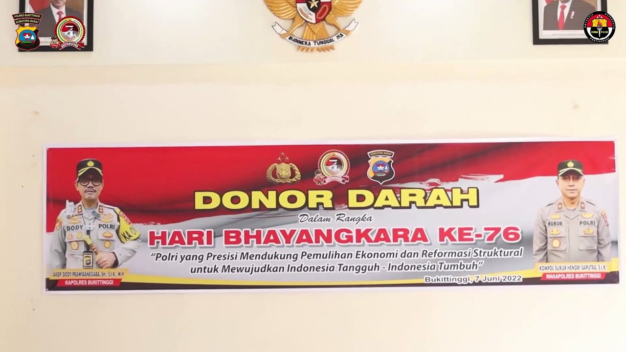 Dalam Rangka Hari Bhayangkara Ke 76 Polres Bukittinggi Polda Sumatera Barat Melaksanakan Kegiatan Donor Darah
