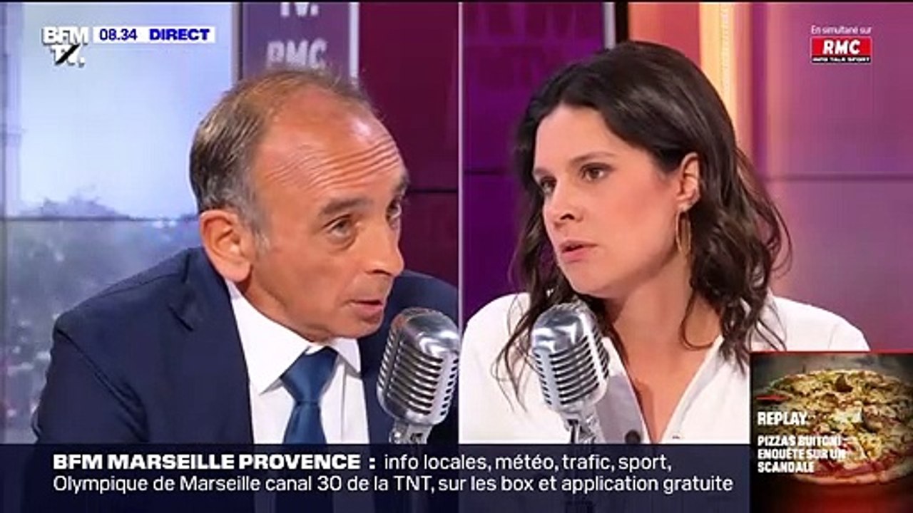 Extrait de l'interview d'Eric Zemmour au micro d'Apolline de Malherbe lors de son émission matinale sur RMC/BFMTV