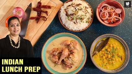 Indian Lunch Prep | Chicken Meal Prep | Desi Chicken Thali | Thalis By Smita Deo