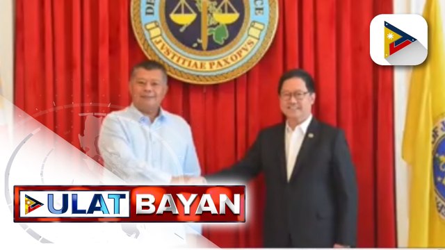 Incoming DOJ Sec. Boying Remulla at outgoing DOJ Sec. Menardo Guevarra, nagpulong