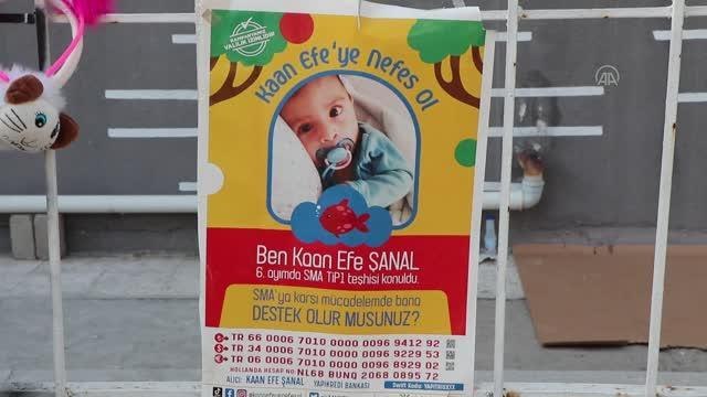 Bergama'da SMA hastası Kaan Efe için açılan kampanyaya çocuklardan destek