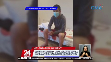 Security guard na sinagasaan ng SUV sa Mandaluyong, nakalabas na ng ospital | 24 Oras