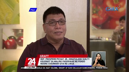 Rep. Prospero Pichay Jr., hinatulang guilty kaugnay sa maling paghawak ng pondo noong chairman siya ng LWUA | 24 Oras