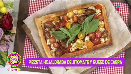 Receta para una deliciosa Pizzeta Hojaldrada de queso de cabra