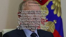 Le président ukrainien décrète des sanctions contre Poutine et les ministres russes