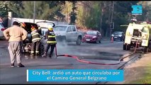 City Bell: ardió un auto que circulaba por el Camino General Belgrano