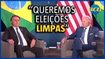 Bolsonaro pede ‘eleições limpas’ em encontro com Biden