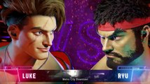 Street Fighter 6 - Retratos de luchadores durante la previa al combate