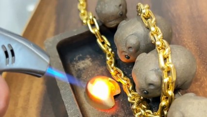 Real gold will not change color when burned with fire