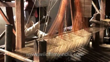 Banarasi saree being made on a manual hand loom!