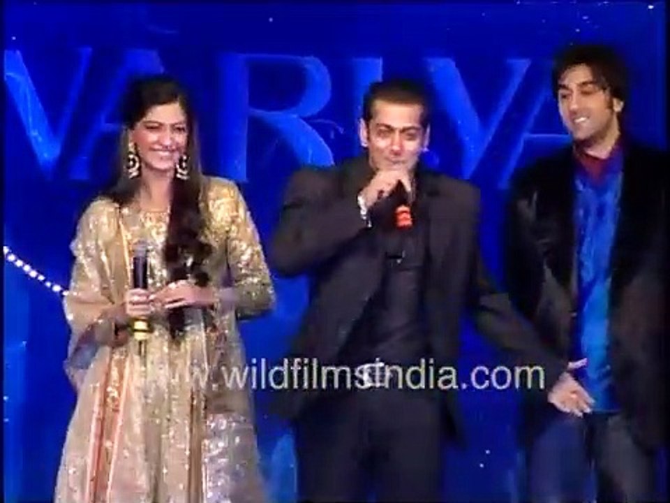 Salman Khan, Rani Mukerji, Sonam Kapoor and Ranbir Kapoor at the music release of 'Saawariya'