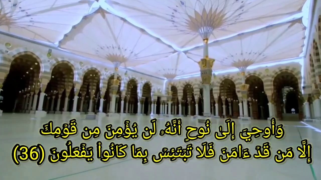 قناة اسلاميات محمد حمدان تقدم القارئ سليمان الحسني يرتل علينا الايآيات من ٣٦ - ٤٦ من سورة هود