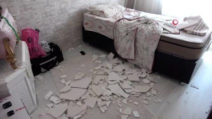 Evleri başlarına yıkıldı, o anlar kameraya yansıdı