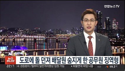 도로에 돌 던져 배달원 숨지게 한 공무원 징역형