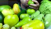 ASMR VEGAN GREEN FOOD VEGETABLES vs FRUITS EATING SOUNDS (NO TALKING) MUKBANG