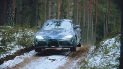 Brand New Supra A90 Jumping In Woods