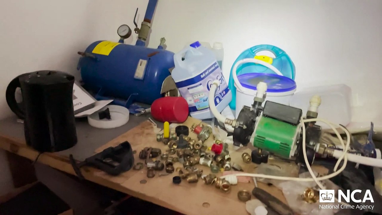 Amphetamine lab footage