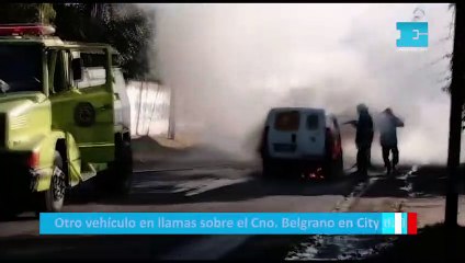 Otro vehículo en llamas sobre el Cno. Belgrano en City Bell