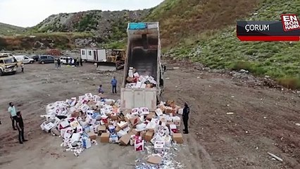 حرق كميات ضخمة من السجائر المهربة في ولاية  تشروم التركية