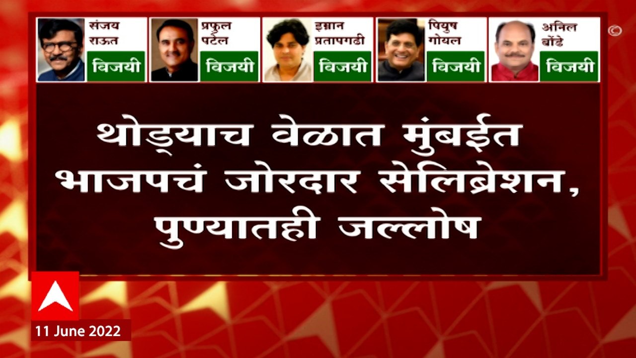 Rajya Sabha Election 2022 : राज्यसभा निवडणुकीत भाजपच्या विजयाचा जल्लोष साजरा करणार ABP Majha