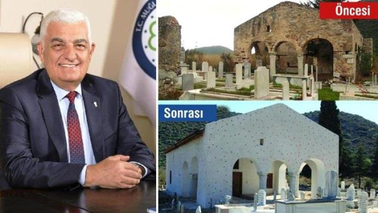 Tarihi Çeşmeköy Camii'nin restorasyon sonrası halini paylaşan büyükşehir belediye başkanı tepki çekti