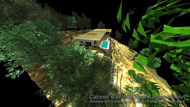 Villa moderne d'Architecte DPLG en Corse / Maison contemporaine de standing avec piscine intégrée