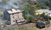 Genova - Incendio minaccia abitazioni in Val Bisagno (11.06.22)