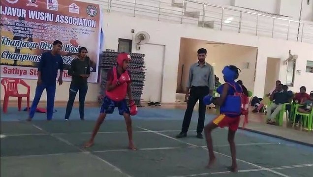 NAVEEN VS THAMBUDU FIGHT (WUSHU- SANSHOU)