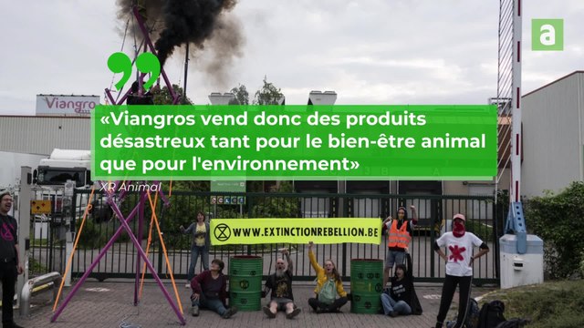 Extinction Rebellion bloque Viangro à Anderlecht