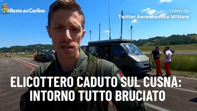 Elicottero caduto sul Cusna: intorno tutto bruciato