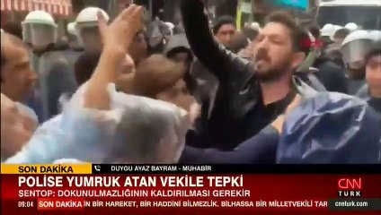 Son dakika... Meclis Başkanı Şentop'tan polise yumruk atan vekile tepki