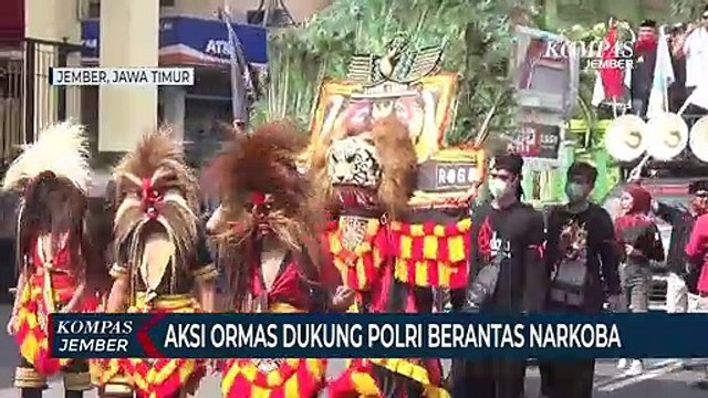 Puluhan Warga Jember Aksi Dukung Polri Berantas Narkoba