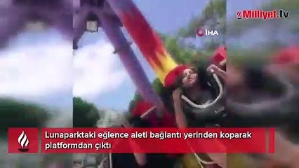 Lunaparkta feci olay! Salıncak platformdan çıktı, çocuklar altında kaldı