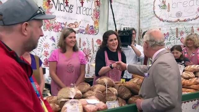 Prince Charles and Camilla taste gin at Royal Cornwall Show