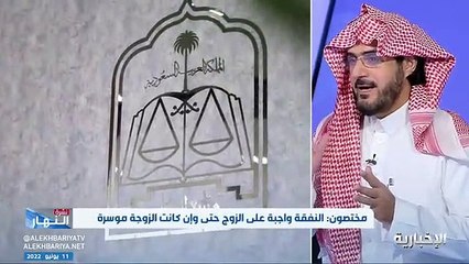 فيديو المحامي محمد الناجم لـ نشرة_النهار - - استحقاق النفقة والمطالبة بها يأتي من باب تعنت الأزواج وليس الزوجات - - الإخبارية