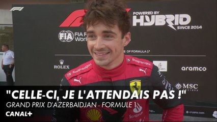La joie de Charles Leclerc après sa pole position - Grand Prix d'Azerbaïdjan - F1